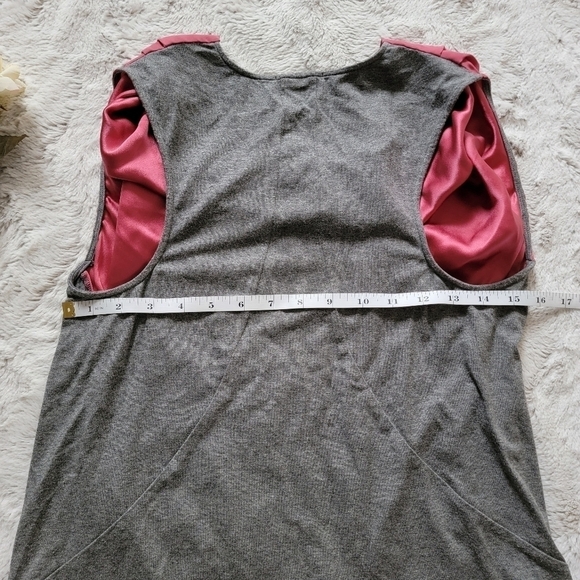 Scoop NYC Pink Silk Gray Fabric Sleeveless Lightweight Blouse Size S - Picture 8 of 10